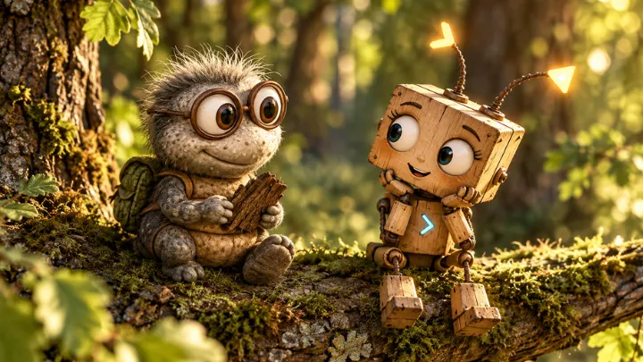 Holzwurm Fritz und Lucy Prompt lernen sich kennen